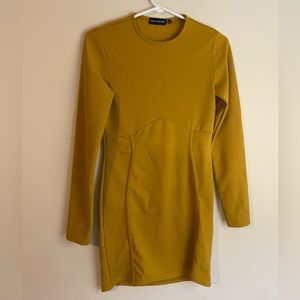 yellow long sleeve dress
